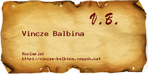 Vincze Balbina névjegykártya