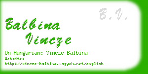 balbina vincze business card